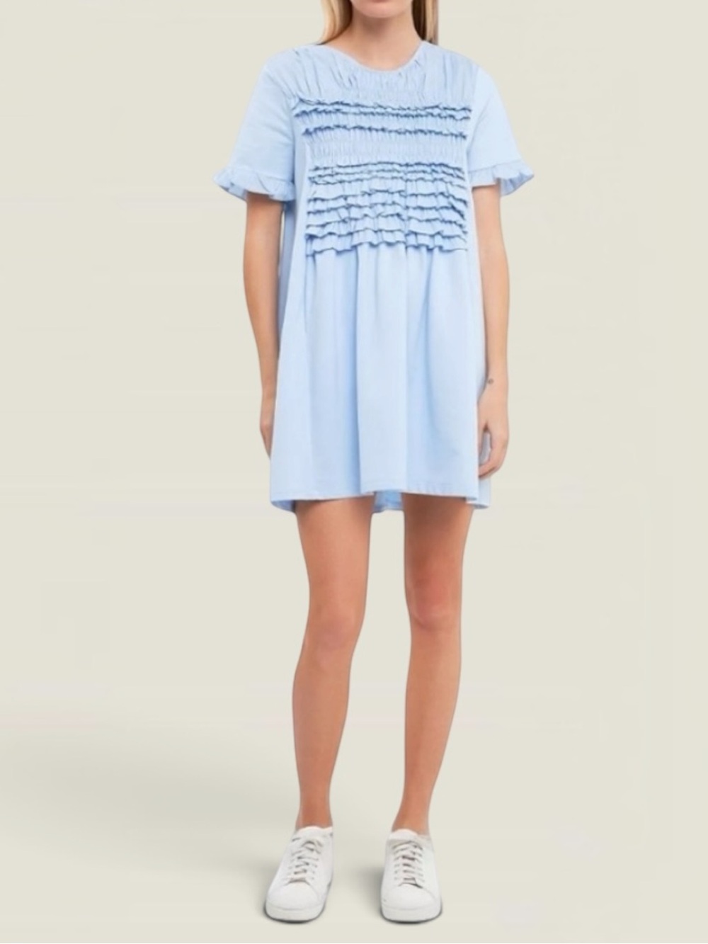 New! ENGLISH FACTORY
Women's Mixed Media
Ruffle Detail Dress